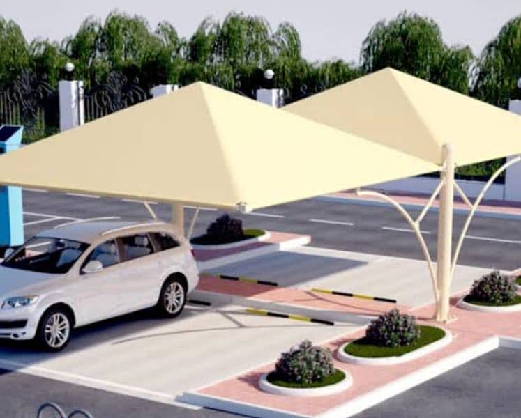 Canopy Sheds | Tensile PVC Shades | Car Parking Structure | Pole Shade 7