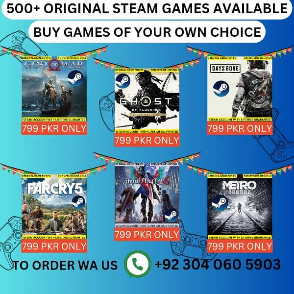 ALL STEAM GAMES AVAILABLE FOR 799 PKR PER GAME ONLY 2