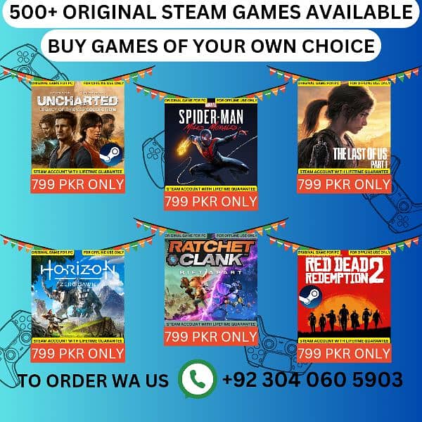 ALL STEAM GAMES AVAILABLE FOR 799 PKR PER GAME ONLY 3