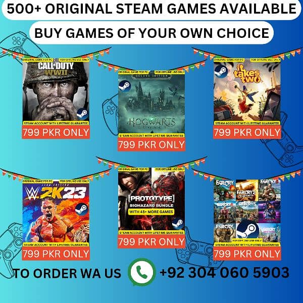 ALL STEAM GAMES AVAILABLE FOR 799 PKR PER GAME ONLY 4