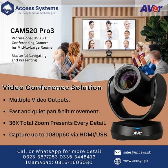 Audio Video Conferencing Logitech Aver Poly Yealink Webcam Conference 3