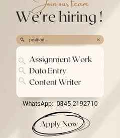 simple typing work,Data entry, Content writer