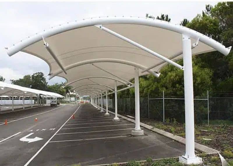 Canopy Sheds | Tensile PVC Shades | Car Parking Structure | Pole Shade 9