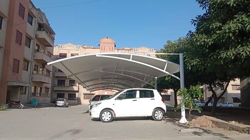 Canopy Sheds | Tensile PVC Shades | Car Parking Structure | Pole Shade 4