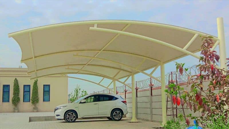 Canopy Sheds | Tensile PVC Shades | Car Parking Structure | Pole Shade 14