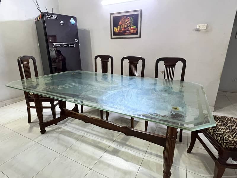 8 Chaired Glass Dining Table 0