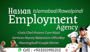 House maids, Maids , Patient care , Couple , Cook , Office Boy ,Guard