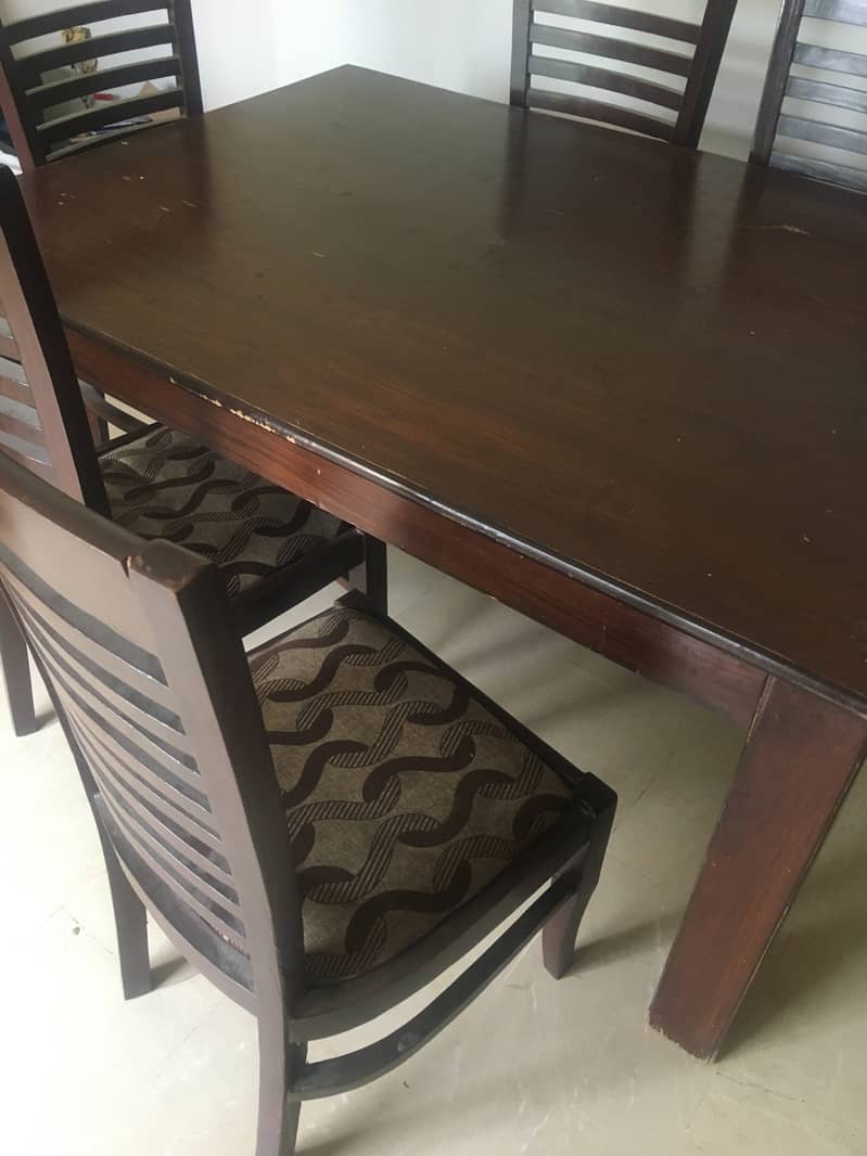 Dinning table pure wood with chairs bought from Golra 4