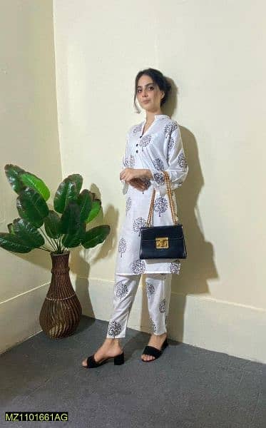 2 PC STITCHED SUIT LINEN WOMEN 1