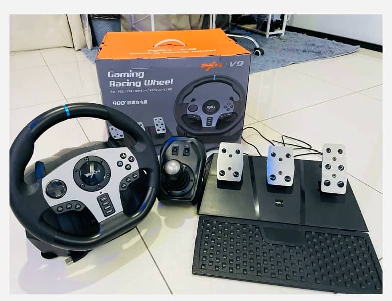 pxn v9 gaming steering wheel brand new box pack 0