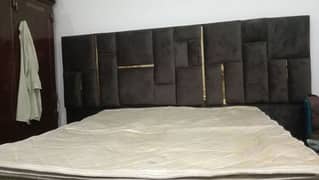 king size bed with mattress and dressing