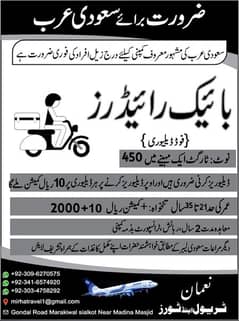 Bike Rider ki job Available hai kese ko chaye tu rabta kary