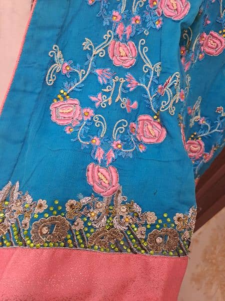 Blue hand embroidery dress 3