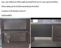 office table and shelf