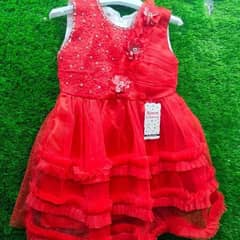 2 PC's girls net  embroidered frock