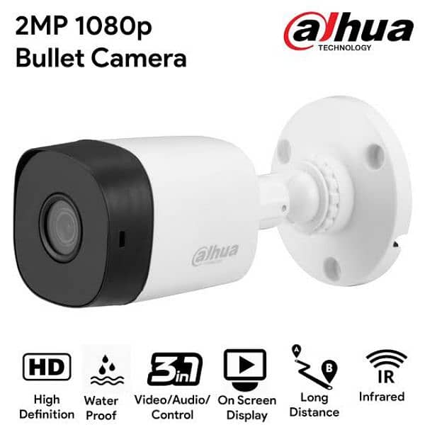 dahua 2MP IR Bullet Cctv Camera - DVR Camera 0