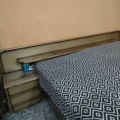 urgent sale wooden bed without mattress