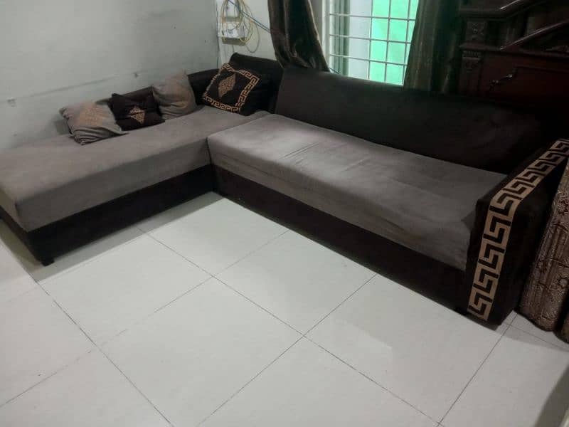 L shaped sofa set with cushions 0