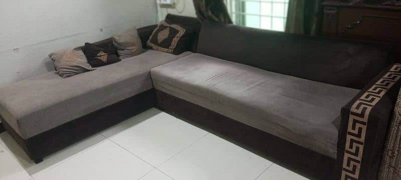 L shaped sofa set with cushions 1