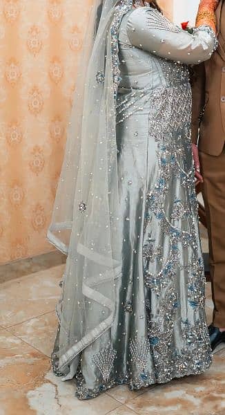 Silver Gray Heavy Embroidery Work Maxi 2
