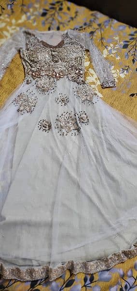 fancy neck design, pearls on all maxi ,off white maxi in New condition 1