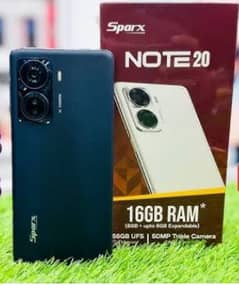 sparx note 20   ram GB 8+256 color white  10 by 10
