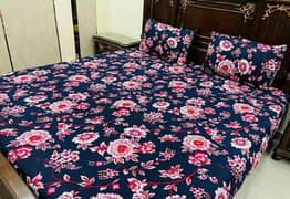 3 pcs crystal cotton printed bed sheets, cotton bed sheet