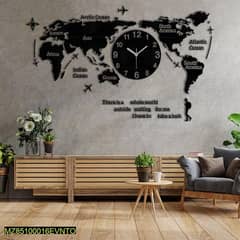 Wall clock world map
