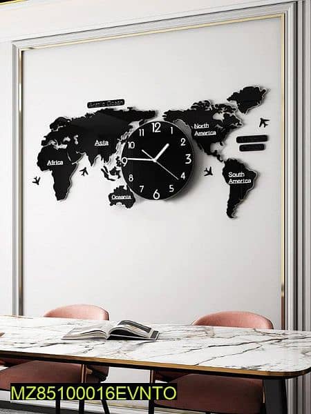 Wall clock world map 2