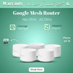 Google Mesh/WiFi/Mesh Router System/NLS-1304-25 AC1200_Pack of 5 (BOX