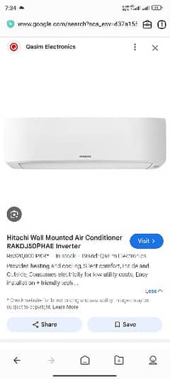 Hitachi by Japan 1.5 Ton inverter AC box pack