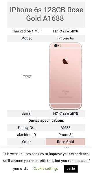 iPhone 6s 128GB PTA Approved iCloud 9