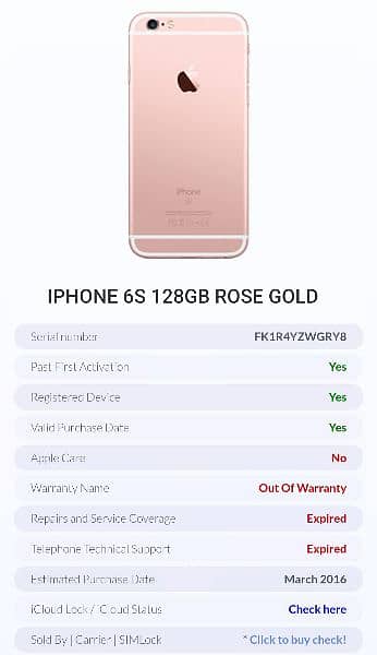 iPhone 6s 128GB PTA Approved iCloud 10