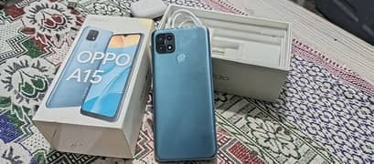 Oppo A15 3/32 no open complete box charger  what's app 03070580390