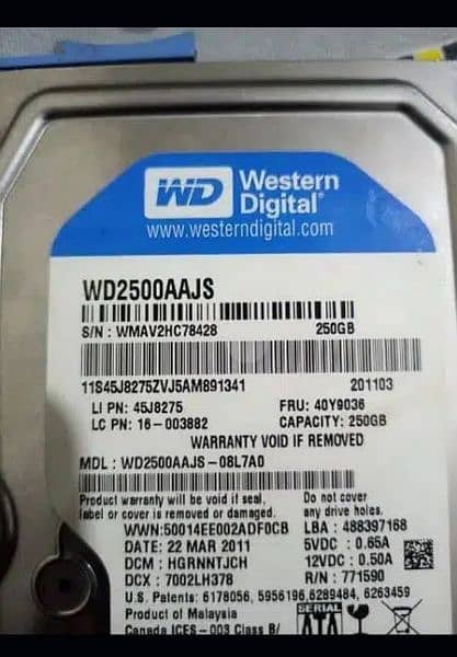 HHD 250GB Desktop Hard Disk 250gb 10by10 Available 1