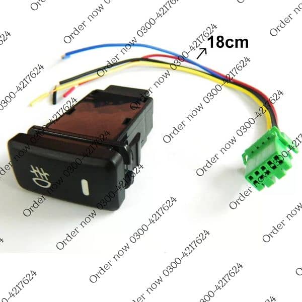 12V Push Button car bike with LED Background Indicator Lights for Fog 11