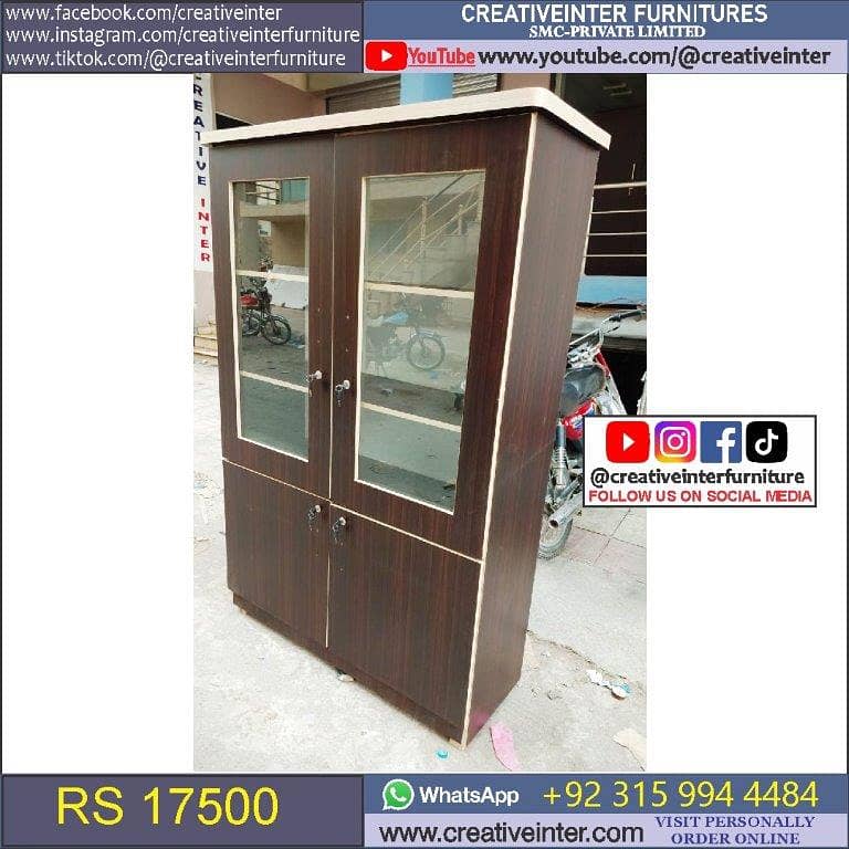 Dressing Cupboard Almari Wardrobe set single Iron Stand mirror 14