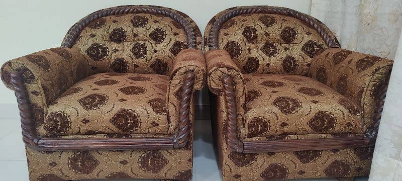 Fiver seater brown sofa set 1