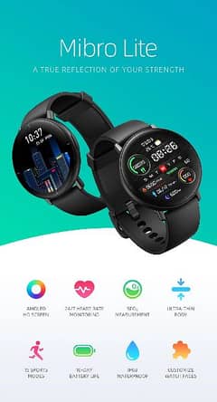 Mibro lite smartwatch with box and charger