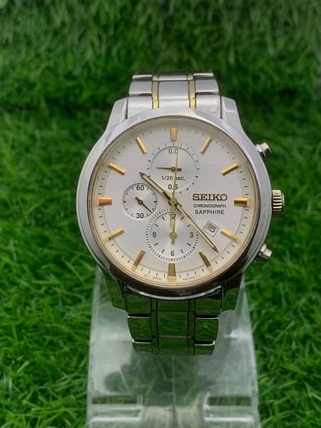 original seiko quartz chronograph date indicator watch japan 0