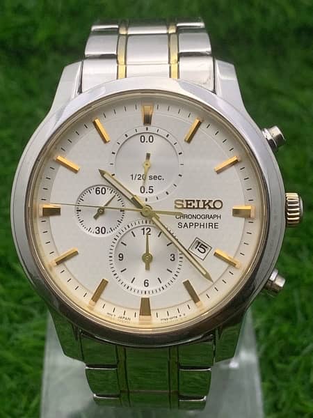 original seiko quartz chronograph date indicator watch japan 1