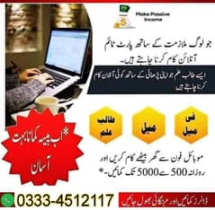 Online job available,Part time/full time/Data Entry/Typing/Assignment