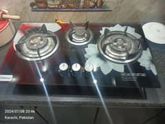 National Kitchen Glass stove 3 Burner (Red)