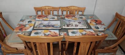 One Month Used Wooden Dining Table With 6 Chairs
