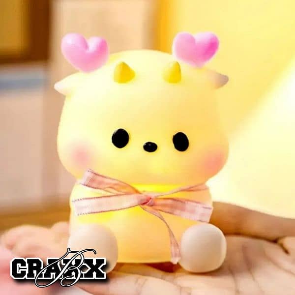 Cute Pink LED Cartoon Dragon Night Lamp 2