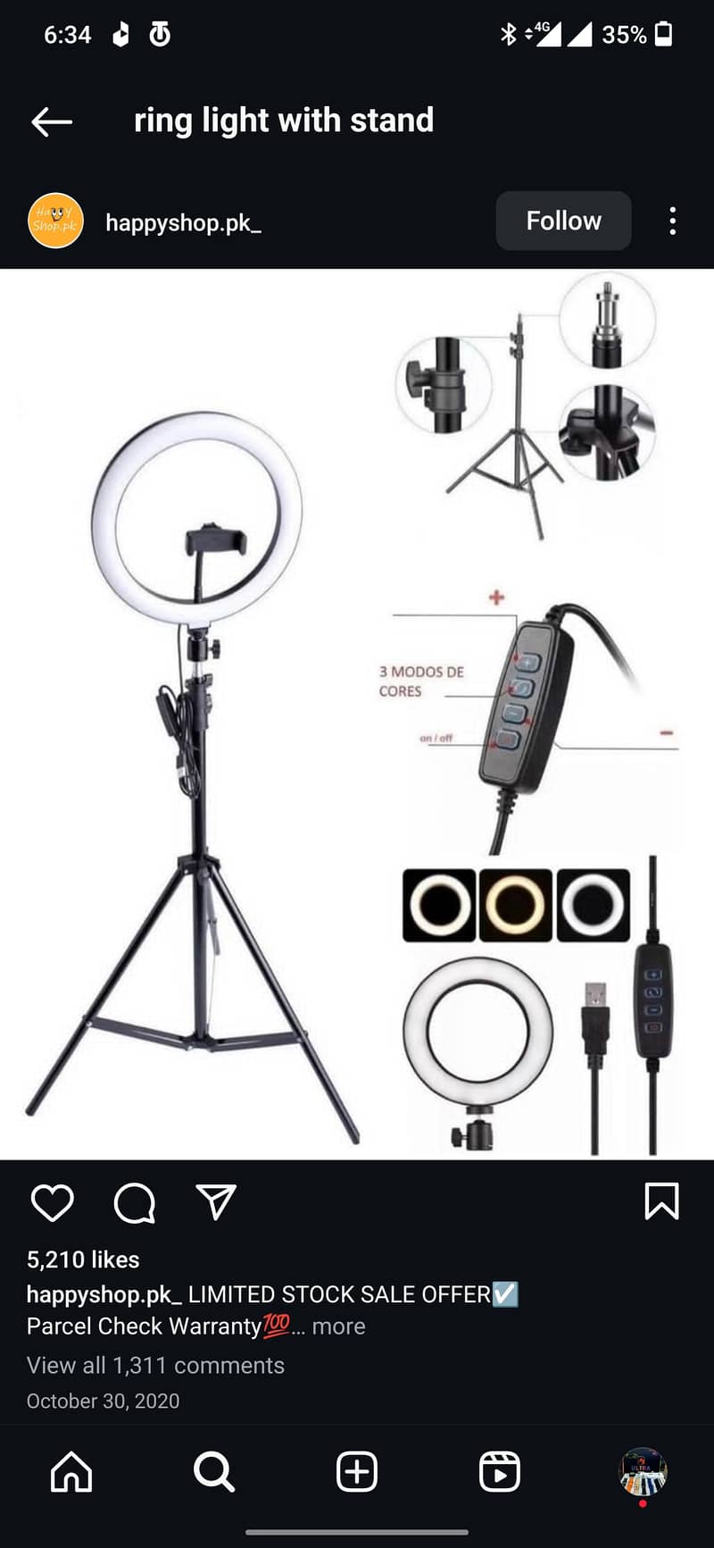 Ring light with stand,  Ring light for photography . 1