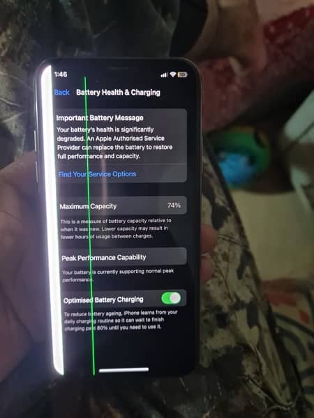 iphone xs 64 battery 74% approved line in lcd 6