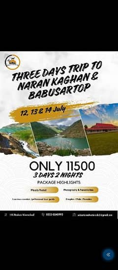 Trip to Naran Kaghan & Babusar Top 03330548993