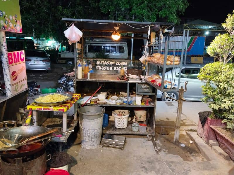 burger counter with all items tools machines table chairs etc 0