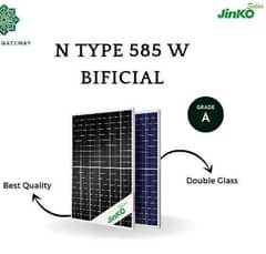 Jinko n type bificial 585 watt A Grade